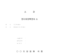 소장 (소액재판) 소장 (소액재판)